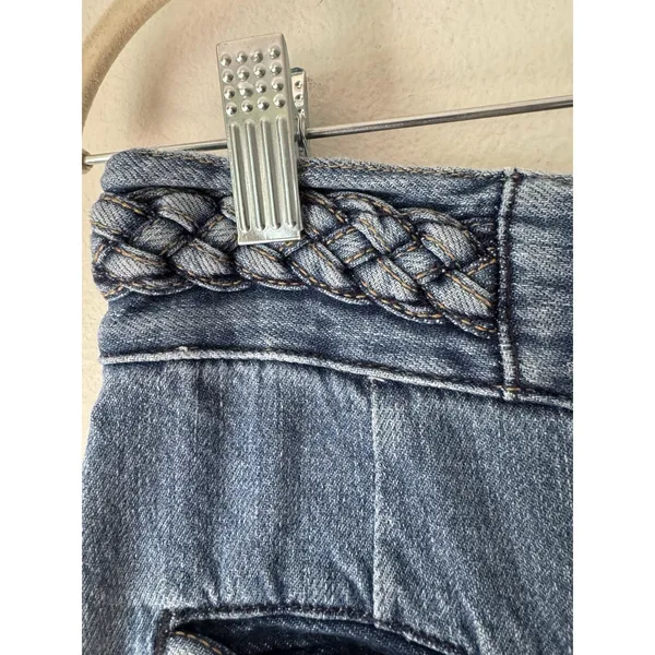 Free People High Rise Wide Leg Braided Jeans Women’s Size 28 Medium Blue - Image 5
