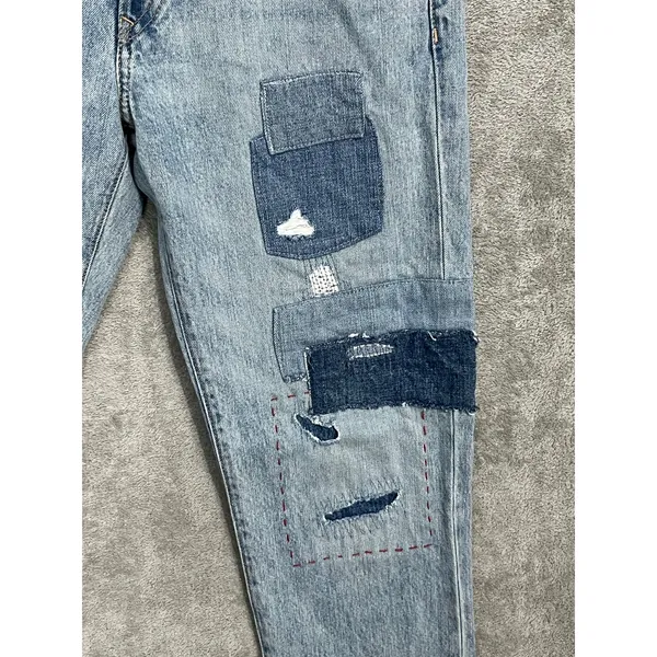 Polo Ralph Lauren Avery Jeans Size 27 High Rise Button Fly Patchwork Ankle - Image 4