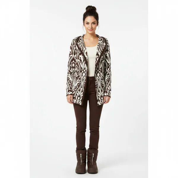 Avalanche Brown & White Long Sleeve Zip Up Hoody Sweater M - Image 7