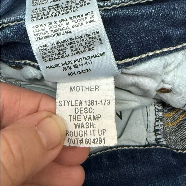 MOTHER the vamp jeans rough it‎ up size 26 - Image 6