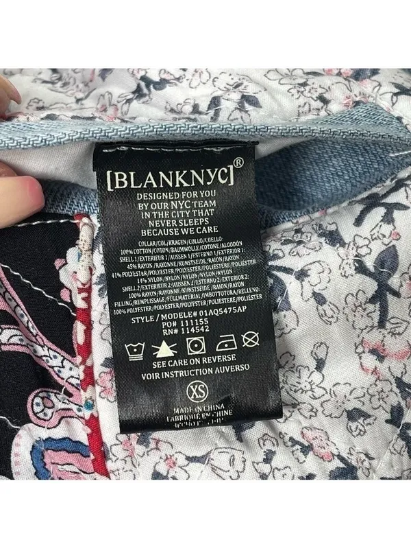 BLANK NYC Anthropologie Reversible Patchwork Denim cotton Jean Jacket XS fits M - Image 15