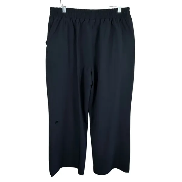 Fabletics Black‎ Elastic Waist Straight Leg Pull On Windbreaker Athletic Pants L - Image 2