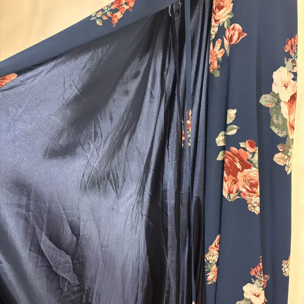 Lulus Elegantly Inclined Maxi Dress Womens S Navy Chiffon Wedding‎ Formal Prom - Image 13