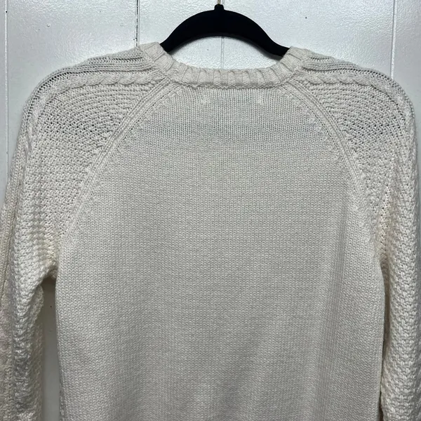 Abercrombie & Fitch Cable Knit Crew Neck Women's Fisherman Sweater Size Small - Image 10