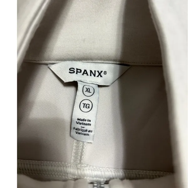 Spanx Quarter Zip Pullover Sweatshirt Women's Size XL Off White - Image 3