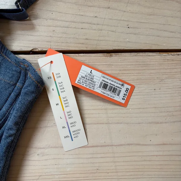 Colsie NWT Women's Denim Blue Corset Size L - Image 4