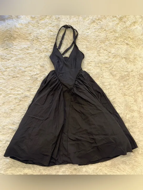 NEW HOUSE OF CB Marilyn Halter Black Midi Dress sz S - Image 5
