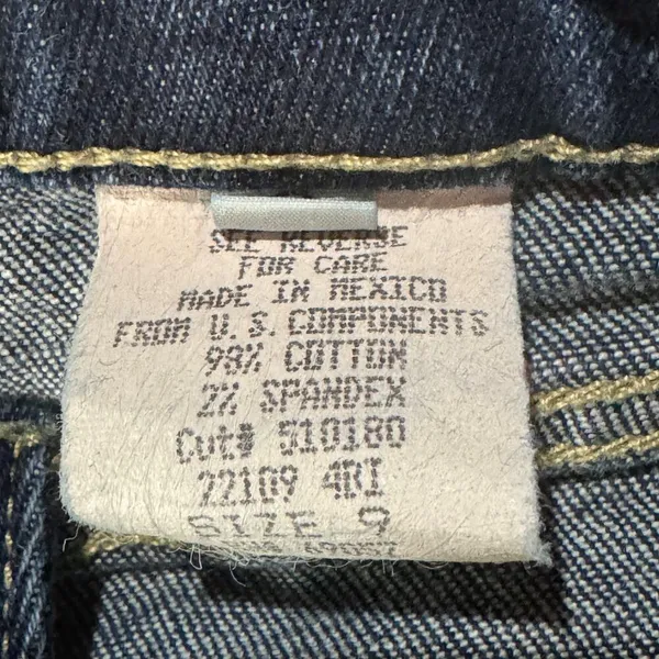 Paris Blues JRS SZ 9 Flare Jeans Mid-Rise Zip-Fly Rear Pockets Medium Wash Blue - Image 9