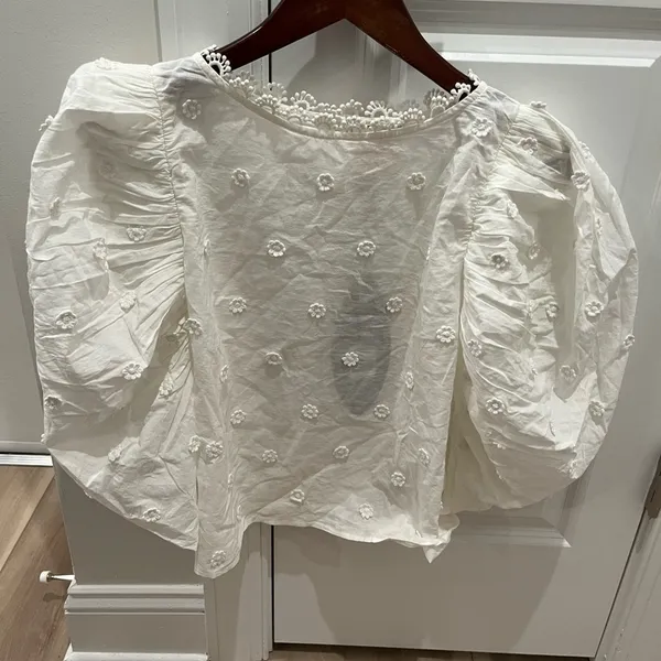 NWT Off-White 3d Flowers Cotton Blouse S - Image 6