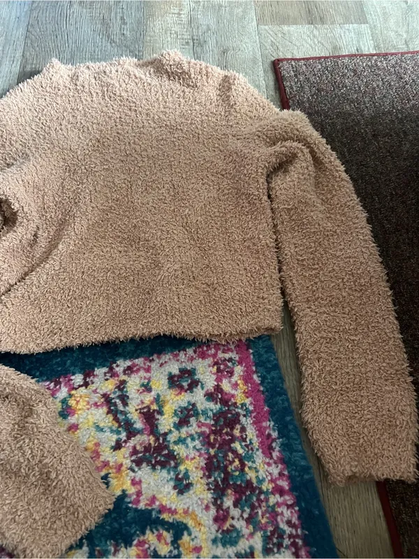 Aerie Cozy Fuzzy Cropped Sweater - Taupe - Image 3