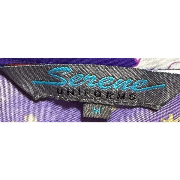 Serene Uniforms Purple Halloween Scrubs/Nursing Shirt Front Pockets Size M - Image 3