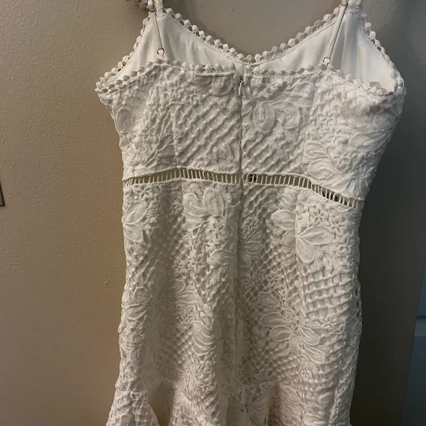Selfie Leslie White Crochet Lace Mini Dress - Image 4