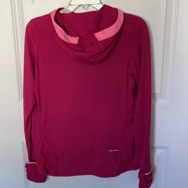 Nike Running Pink Pullover Hoodie Tee Medium Activewear Workout - Image 2