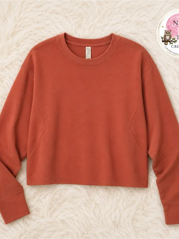 Rustic Orange Fall Sweatshirt ~ Women’s Size Large ~ Cozy Fall Clothes - Image 4