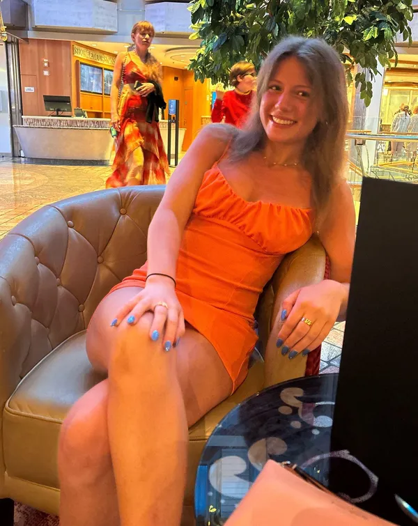 Boutique Dress Orange - Image 3