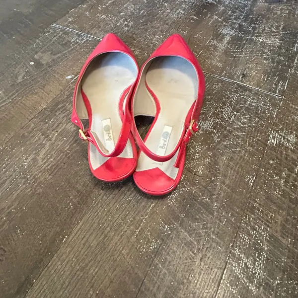 Boden Red Patent Leather Slingback Pointed Toe Flats Size 41.5 EU 10.5 Us - Image 4