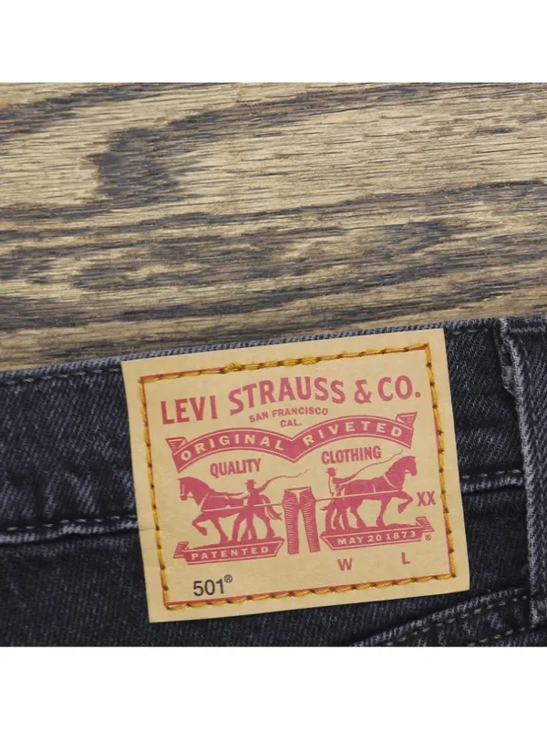 NEW Levi's Original 501 Straight Jeans Button Fly Studded Pocket Black 28x30 - Image 10