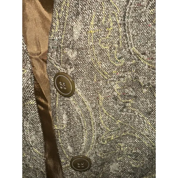 Karen Scott Paisley Print Button‎ Front Jacket Career Office Coat Size 14 - Image 5