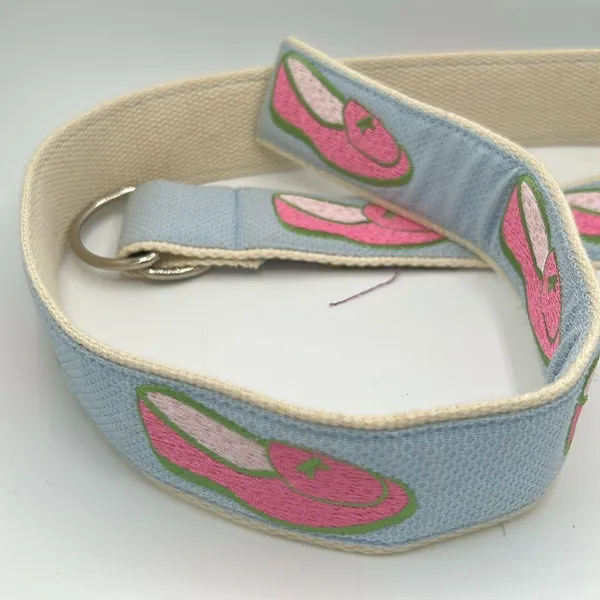 CJ Laing Perfectly Preppy D-ring Belt - Loafer embroidered - Size S - Image 5