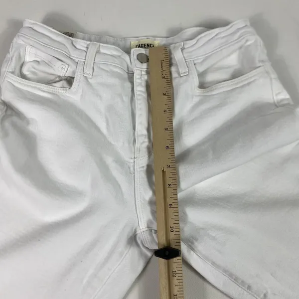 L'AGENCE‎ Jeans Womens 28 White Bootcut High Rise Stretch Denim Made USA - Image 5