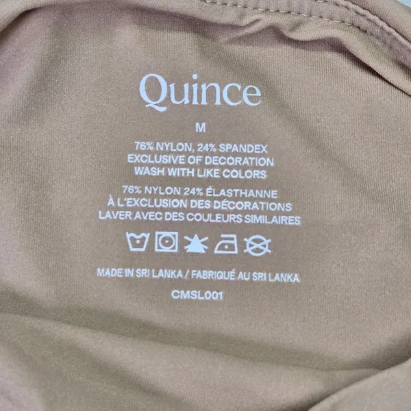 Quince Second Skin Square Neck Long Sleeve‎ Bodysuit Tan Medium CMSL001 NWT - Image 4