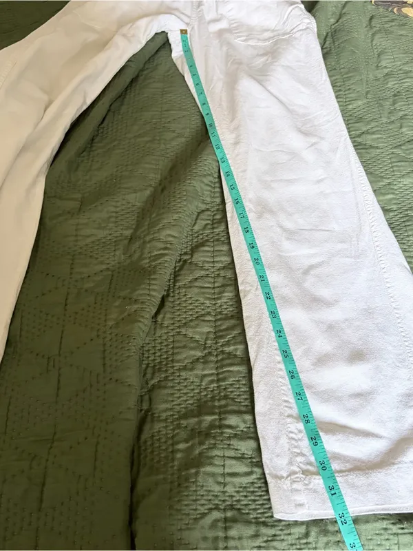 Roxy White Linen Blend Beach Pants Medium Drawstring Smocked Waist Casual - Image 9