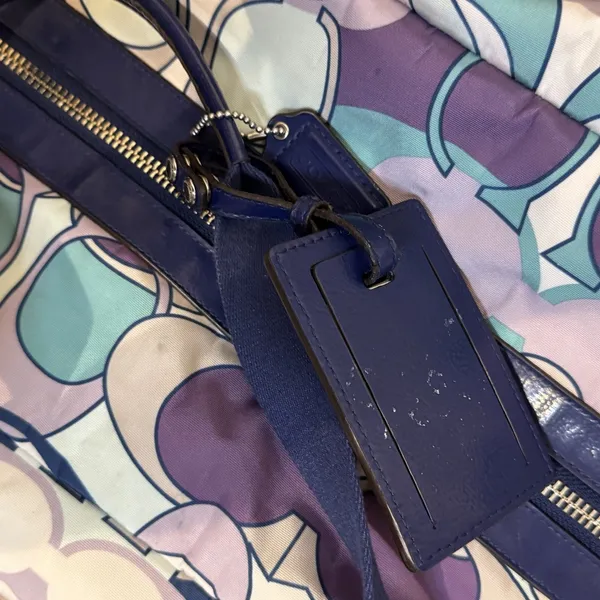 Coach Womens Tote Travel Bag Multicolor Kyra Soho Print F77285‎ Blue Purple Grey - Image 7