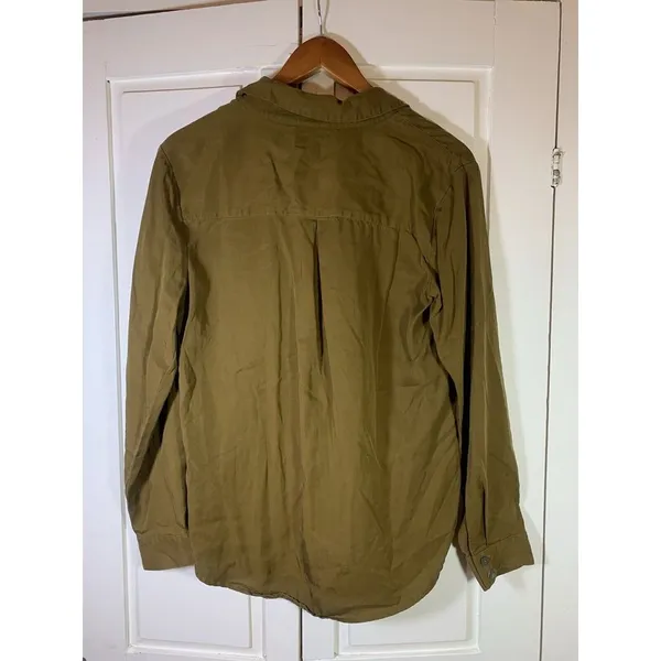 Garnet Hill Popover Lagenlook Blouse Womens 8 Brown‎ Lyocell Flowy Office Church - Image 3