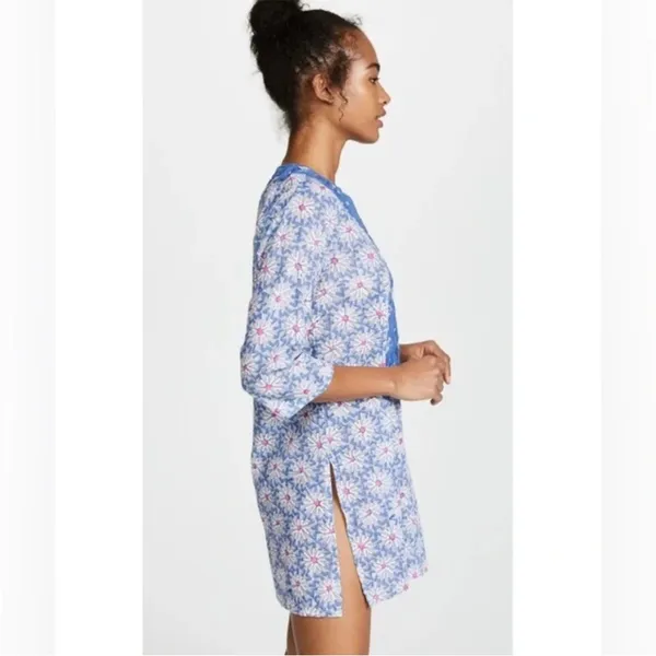 Roller Rabbit Inez Blue Floral Embroidered Tunic Small - Image 5