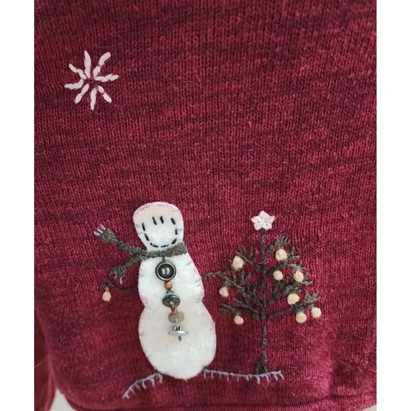 Woolrich Christmas Cardigan Snowman Embroidered Button Up Sweater L‎ - Image 3