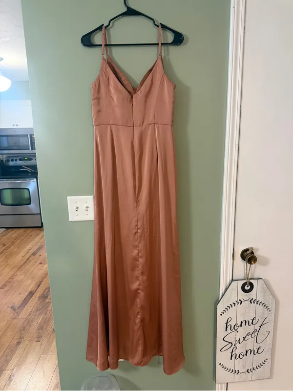 Azazie Deanda Dress Stetch Satin Bronzer - Image 13