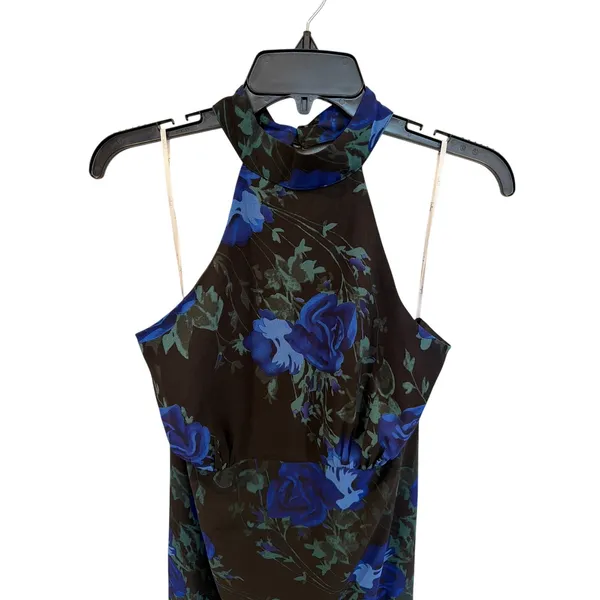 Lulus Floral Print Halter Neck Maxi Dress With Slit - Image 6