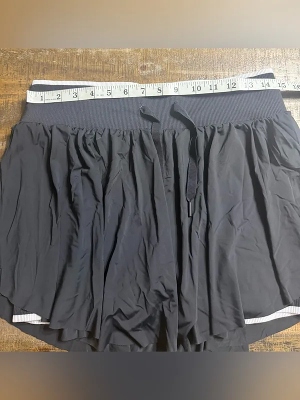 all in motion Black Drawstring Skort with Subtle White Trim - Image 4