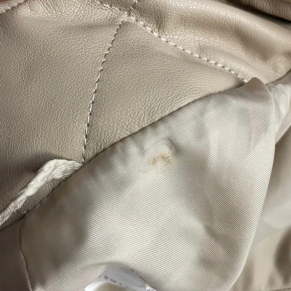 Avec Les Filles Faux Leather Vegan Diamond Quilted Coat Womens M Neutral new - Image 15