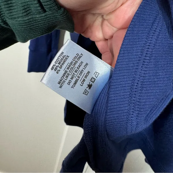 American Giant Luxe Rib Womens small Blue Cotton‎ V-Notch Long Sleeve Pullover - Image 4