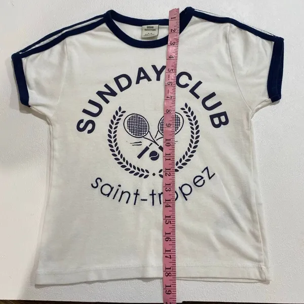 Urban Outfitters Sunday Club Saint Tropez Ringer Tee Size M Retro Graphic T-Shir - Image 5
