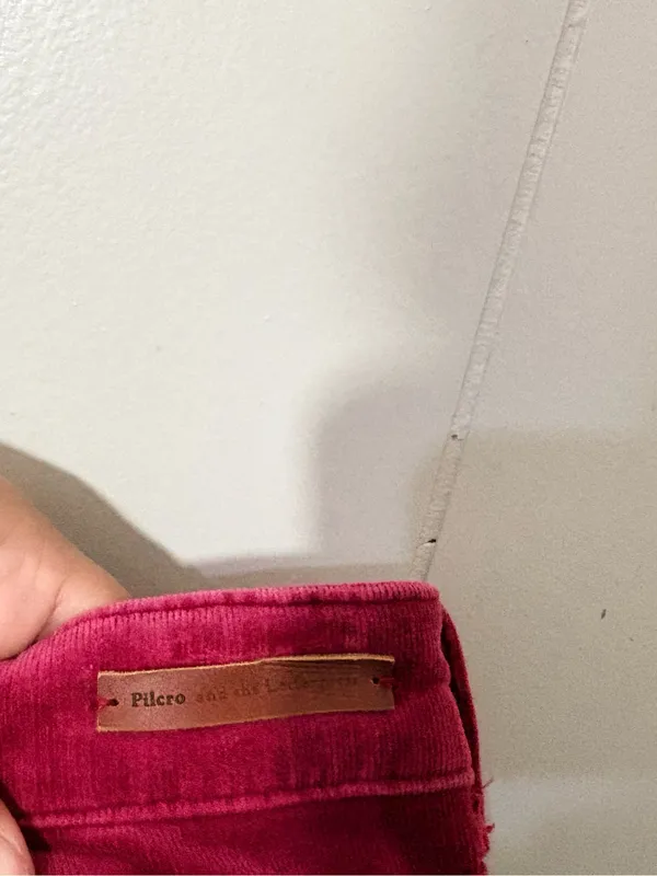 Pilcro and the Letterpress Anthropologie High Rise Skinny Corduroy Pants Magenta Size 26 - Image 8