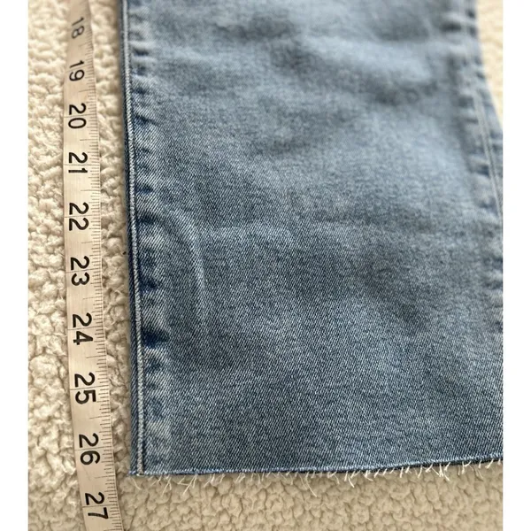 J Crew $118 Essential Straight Leg Jeans Medium Blue Raw Hem Size 30 CD679 - Image 10