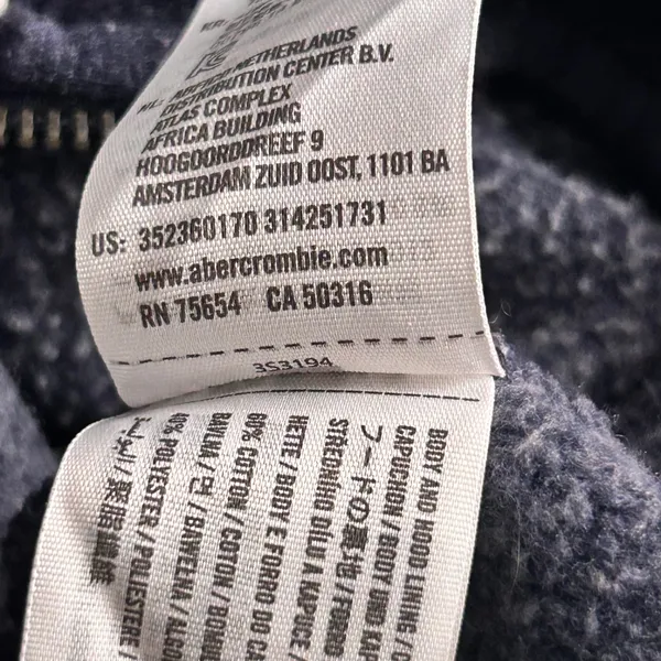 Hollister Fleece Lined‎ Hoodie Blue Large - Image 10