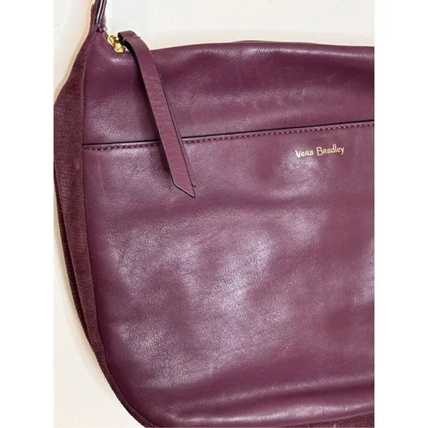 Vera Bradley Plum Leather Shoulder Bag - Image 4