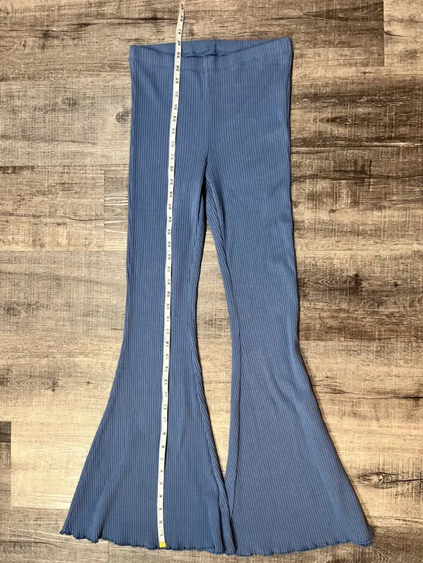 AERIE Kick It Ribbed Super Flare Pants in Blue - Image 8