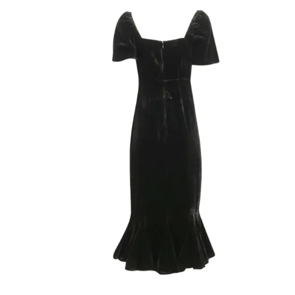 RHODE Sweetheart Velvet Ramona Slim Midi Dress in Jet Black Size 4 New with Tags - Image 11