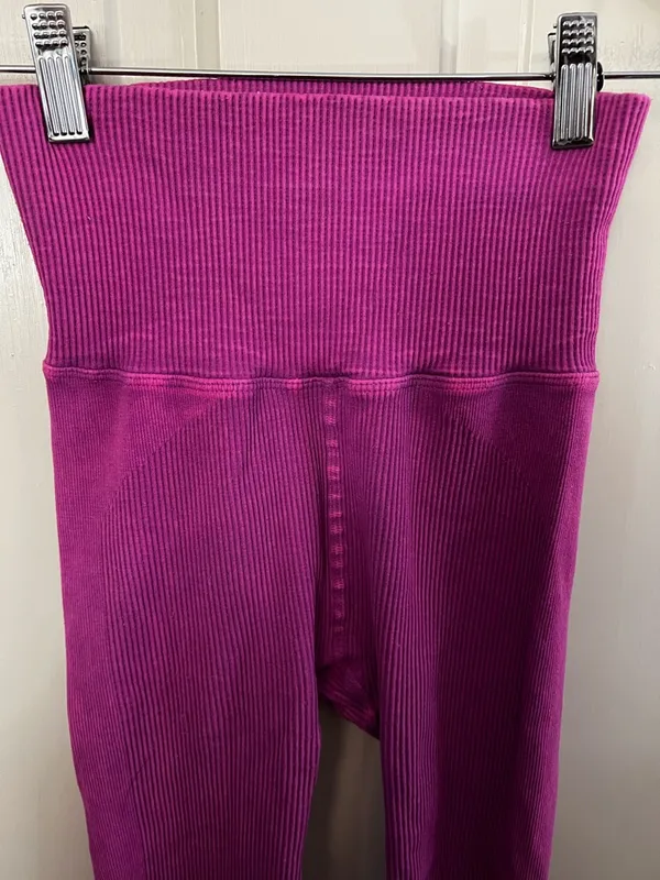 Free People Women’s Ribbed Leggings Size XS Pink - Image 2