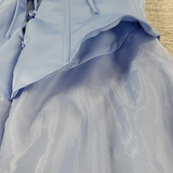 Michelangelo Gown Womens 6 Blue Beaded Whimsical Fairy Corset Halter Prom Dress - Image 13
