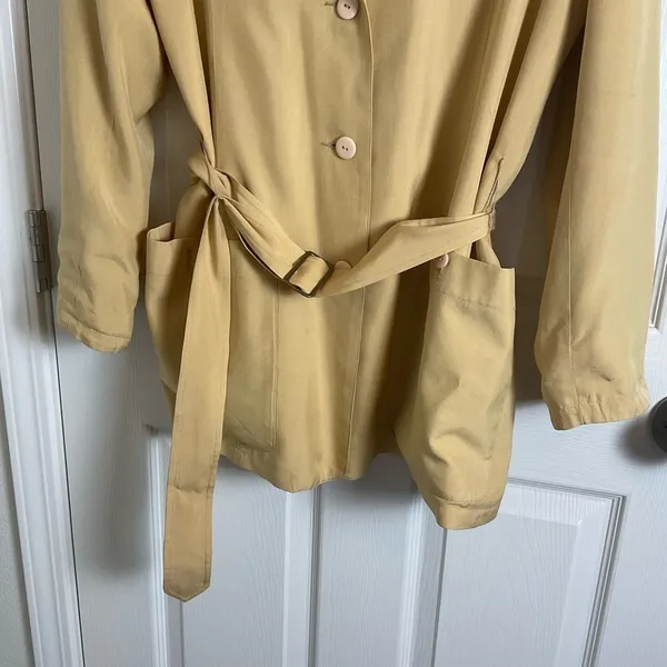 L’Zinger for Nordstrom 100% Silk Belted Utility Blazer Jacket Size Medium - Image 4