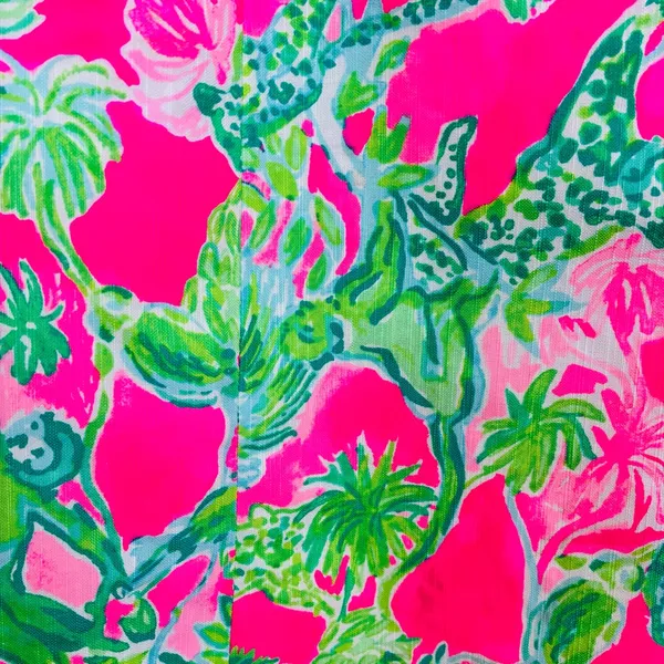Lilly Pulitzer pink & green “Hanging Around” print shift mini dress lace trim 4 - Image 4