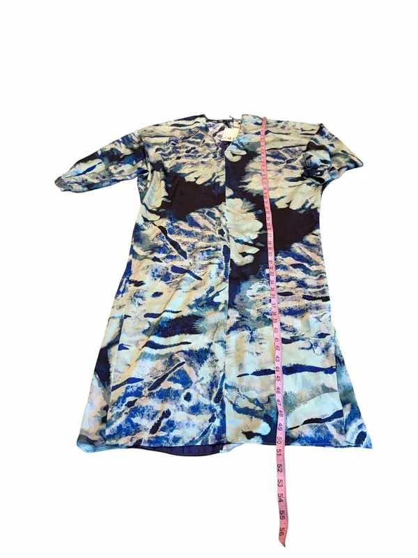 ZARA satin effect blue tie dye dress nwt - Image 3
