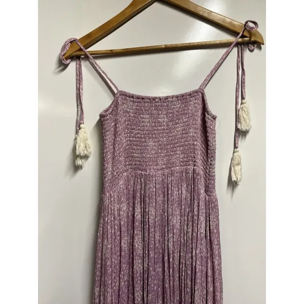 Olia Bradlea Smocked Tassel Tie Shoulders Maxi Dress Women size Medium - Image 7