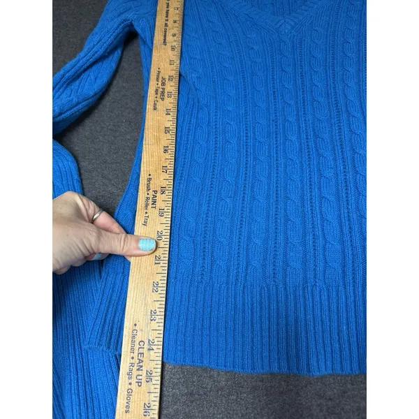 American Eagle Sweater Womens M Blue Cable‎ Knit Babydoll Bella Swan Y2K - Image 6