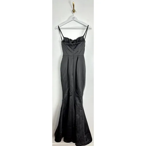 HOUSE OF CB Violette Satin Mermaid Gown in Dark Grey Size X-Small - Image 9